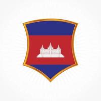 Cambodia flag vector with shield frame