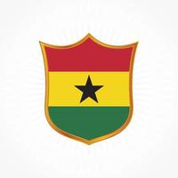 Ghana flag vector with shield frame