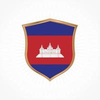 Cambodia flag vector with shield frame