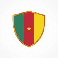 Camerroon flag vector with shield frame