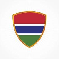 The Gambia flag vector with shield frame