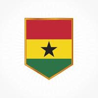 Ghana flag vector with shield frame