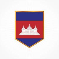 Cambodia flag vector with shield frame