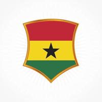 Ghana flag vector with shield frame