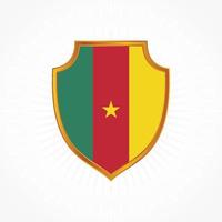 Camerroon flag vector with shield frame