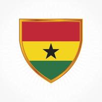 Ghana flag vector with shield frame