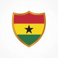 Ghana flag vector with shield frame