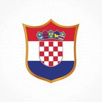 Croatia flag vector with shield frame