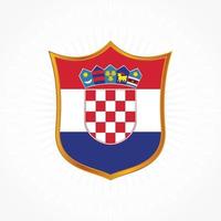 Croatia flag vector with shield frame