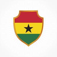 Ghana flag vector with shield frame