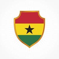 Ghana flag vector with shield frame