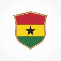 Ghana flag vector with shield frame