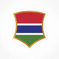 The Gambia flag vector with shield frame