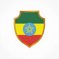 vector de bandera de etiopía con marco de escudo