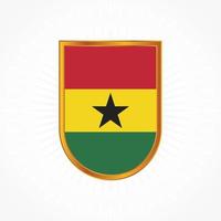 Ghana flag vector with shield frame