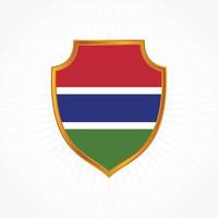 The Gambia flag vector with shield frame