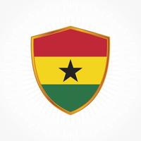 Ghana flag vector with shield frame