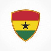 Ghana flag vector with shield frame