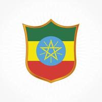 Ethiopia flag vector with shield frame