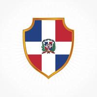 Dominican Republic flag vector with shield frame