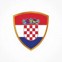 Croatia flag vector with shield frame