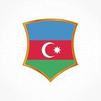 Azerbaijan flag vector with shield frame
