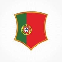 Portugal flag vector with shield frame