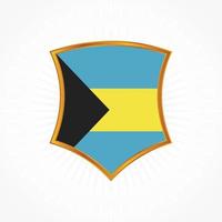 The Bahamas flag vector with shield frame