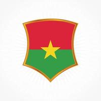 Burkina Faso flag vector with shield frame