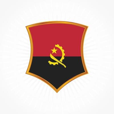 Angola flag vector with shield frame