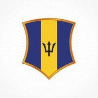 Barbados flag vector with shield frame
