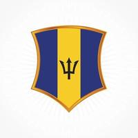 Barbados flag vector with shield frame