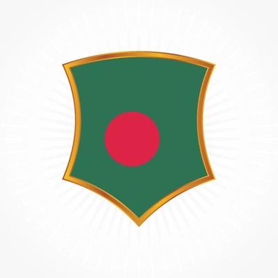 Bangladesh flag vector with shield frame