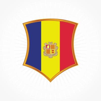 Andorra flag vector with shield frame