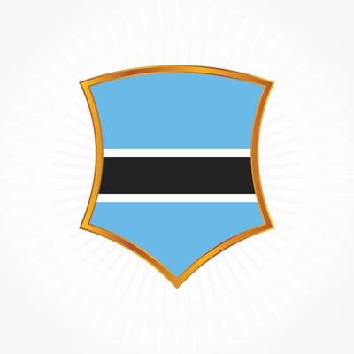 Botswana flag vector with shield frame