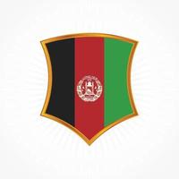 vector de bandera de afganistán con marco de escudo