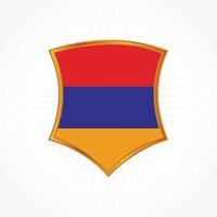 vector de bandera de armenia con marco de escudo
