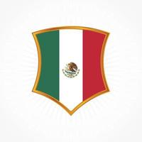 Mexico flag vector with shield frame