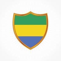 Gabon flag vector with shield frame