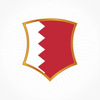 Bahrain flag vector with shield frame