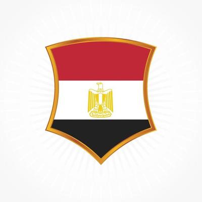 Egypt flag vector with shield frame