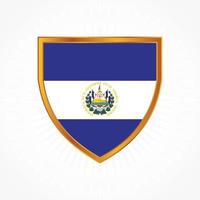 El Salvador flag vector with shield frame