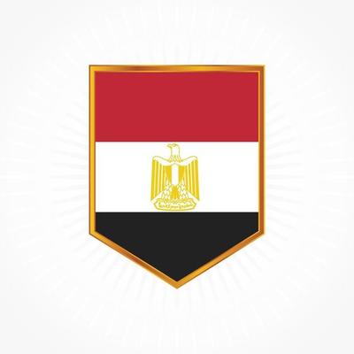 Egypt flag vector with shield frame