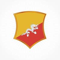 Bhutan flag vector with shield frame