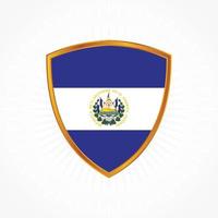 El Salvador flag vector with shield frame