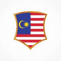 Malaysia flag vector with shield frame