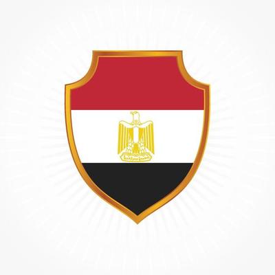 Egypt flag vector with shield frame