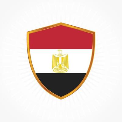 Egypt flag vector with shield frame