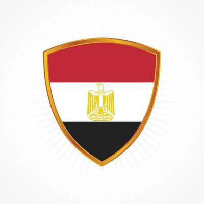 Egypt flag vector with shield frame