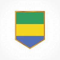 Gabon flag vector with shield frame